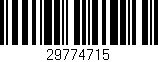 Código de barras (EAN, GTIN, SKU, ISBN): '29774715'