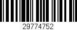 Código de barras (EAN, GTIN, SKU, ISBN): '29774752'