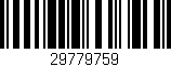 Código de barras (EAN, GTIN, SKU, ISBN): '29779759'