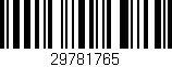 Código de barras (EAN, GTIN, SKU, ISBN): '29781765'