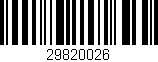 Código de barras (EAN, GTIN, SKU, ISBN): '29820026'