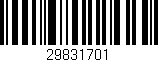 Código de barras (EAN, GTIN, SKU, ISBN): '29831701'