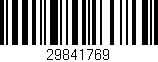 Código de barras (EAN, GTIN, SKU, ISBN): '29841769'