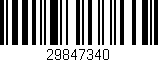 Código de barras (EAN, GTIN, SKU, ISBN): '29847340'