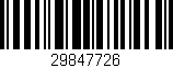 Código de barras (EAN, GTIN, SKU, ISBN): '29847726'