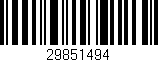 Código de barras (EAN, GTIN, SKU, ISBN): '29851494'