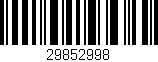 Código de barras (EAN, GTIN, SKU, ISBN): '29852998'