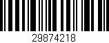 Código de barras (EAN, GTIN, SKU, ISBN): '29874218'