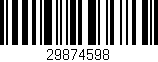 Código de barras (EAN, GTIN, SKU, ISBN): '29874598'