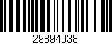 Código de barras (EAN, GTIN, SKU, ISBN): '29894038'