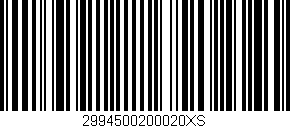 Código de barras (EAN, GTIN, SKU, ISBN): '2994500200020XS'