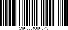 Código de barras (EAN, GTIN, SKU, ISBN): '2994500400040XS'