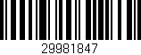 Código de barras (EAN, GTIN, SKU, ISBN): '29981847'