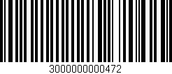 Código de barras (EAN, GTIN, SKU, ISBN): '3000000000472'