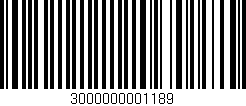 Código de barras (EAN, GTIN, SKU, ISBN): '3000000001189'