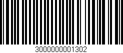 Código de barras (EAN, GTIN, SKU, ISBN): '3000000001302'