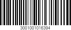 Código de barras (EAN, GTIN, SKU, ISBN): '3001001016394'