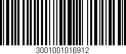 Código de barras (EAN, GTIN, SKU, ISBN): '3001001016912'