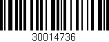 Código de barras (EAN, GTIN, SKU, ISBN): '30014736'