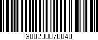 Código de barras (EAN, GTIN, SKU, ISBN): '300200070040'