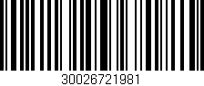 Código de barras (EAN, GTIN, SKU, ISBN): '30026721981'