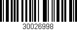 Código de barras (EAN, GTIN, SKU, ISBN): '30026998'
