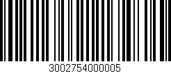 Código de barras (EAN, GTIN, SKU, ISBN): '3002754000005'