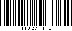 Código de barras (EAN, GTIN, SKU, ISBN): '3002847000004'
