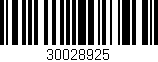 Código de barras (EAN, GTIN, SKU, ISBN): '30028925'