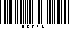 Código de barras (EAN, GTIN, SKU, ISBN): '30030221820'