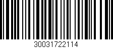 Código de barras (EAN, GTIN, SKU, ISBN): '30031722114'