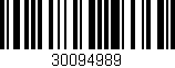Código de barras (EAN, GTIN, SKU, ISBN): '30094989'