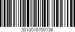 Código de barras (EAN, GTIN, SKU, ISBN): '3010018700136'