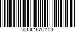 Código de barras (EAN, GTIN, SKU, ISBN): '3010018700138'