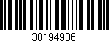 Código de barras (EAN, GTIN, SKU, ISBN): '30194986'