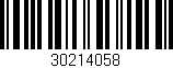 Código de barras (EAN, GTIN, SKU, ISBN): '30214058'