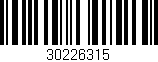 Código de barras (EAN, GTIN, SKU, ISBN): '30226315'
