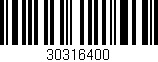 Código de barras (EAN, GTIN, SKU, ISBN): '30316400'