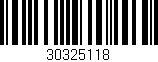 Código de barras (EAN, GTIN, SKU, ISBN): '30325118'
