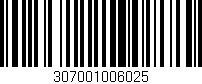 Código de barras (EAN, GTIN, SKU, ISBN): '307001006025'