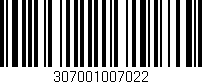 Código de barras (EAN, GTIN, SKU, ISBN): '307001007022'