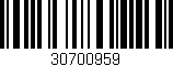 Código de barras (EAN, GTIN, SKU, ISBN): '30700959'