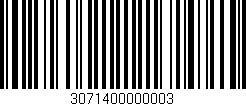 Código de barras (EAN, GTIN, SKU, ISBN): '3071400000003'