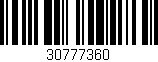 Código de barras (EAN, GTIN, SKU, ISBN): '30777360'
