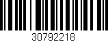 Código de barras (EAN, GTIN, SKU, ISBN): '30792218'
