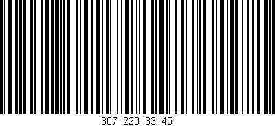Código de barras (EAN, GTIN, SKU, ISBN): '307_220_33_45'
