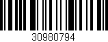 Código de barras (EAN, GTIN, SKU, ISBN): '30980794'