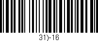 Código de barras (EAN, GTIN, SKU, ISBN): '31)-16'