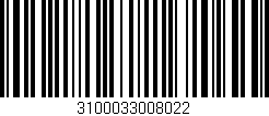 Código de barras (EAN, GTIN, SKU, ISBN): '3100033008022'