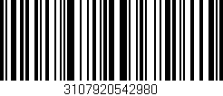 Código de barras (EAN, GTIN, SKU, ISBN): '3107920542980'